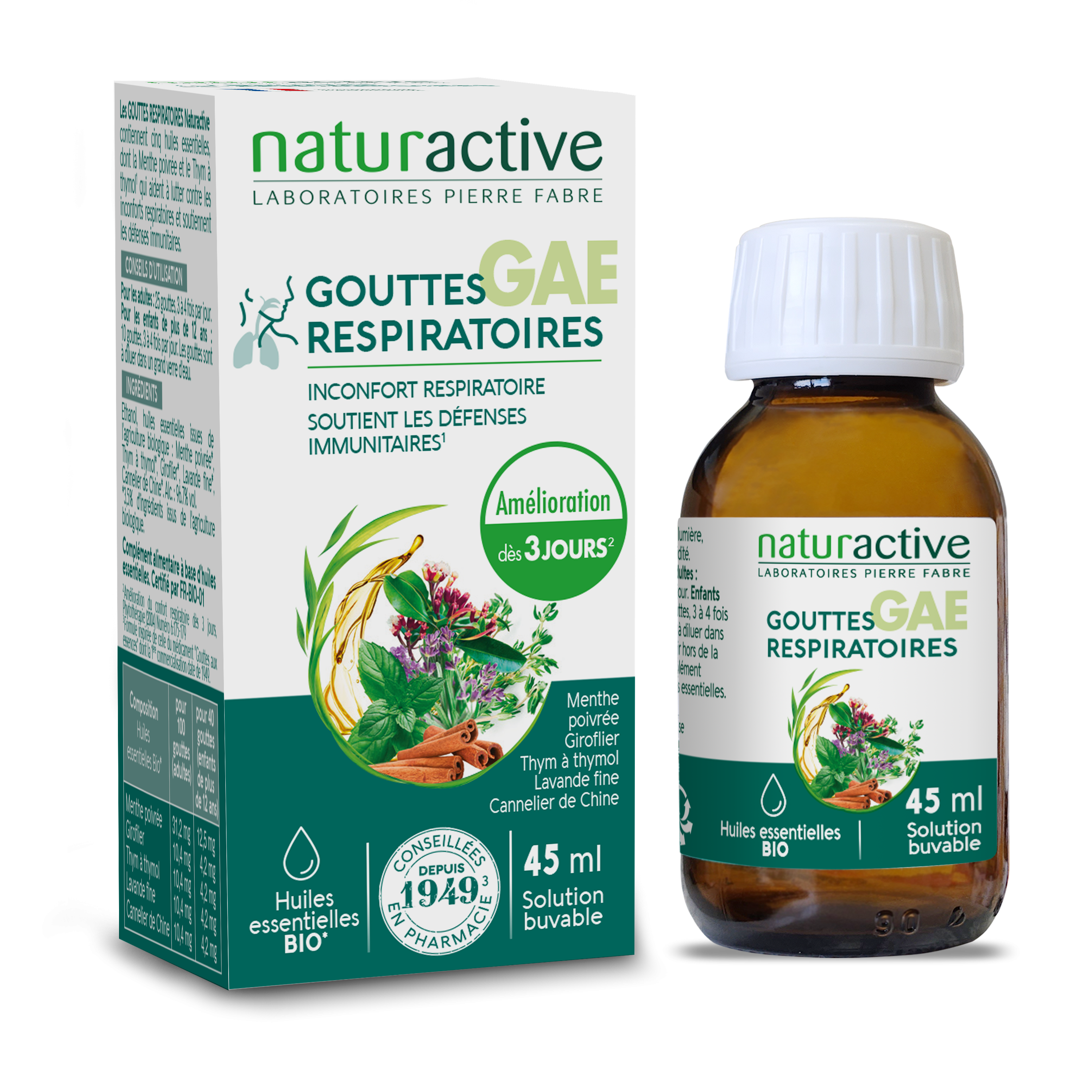 Gouttes respiratoires GAE