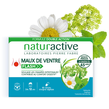  Produit MAUX DE VENTRE Flash en gélules de plantes, proposé par le laboratoire Naturactive